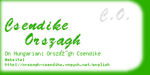 csendike orszagh business card